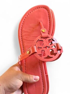 Tory Burch Coral Patent Miller Logo Thong Sandal